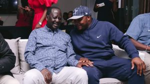 Raila Odinga with Langata MP Phelix Odiwuor aka Jalango 
